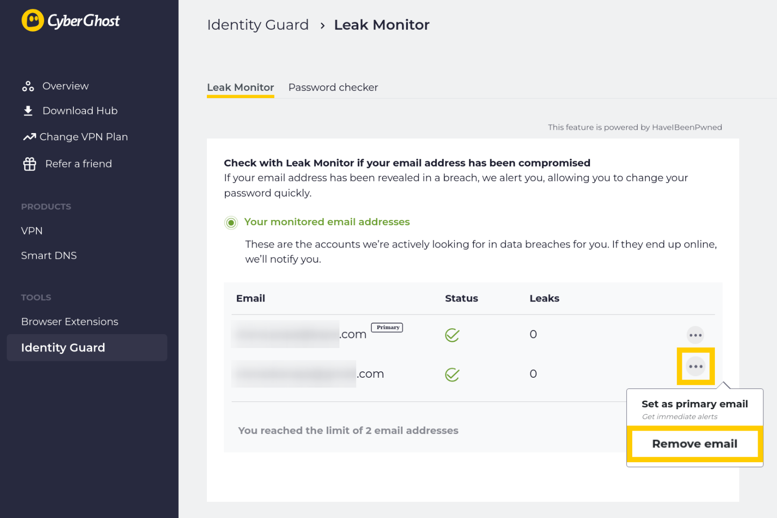 Removing previous ID Guard emails.