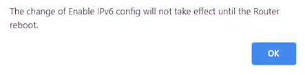TP-Link router showing a confirmation window for setting changes.