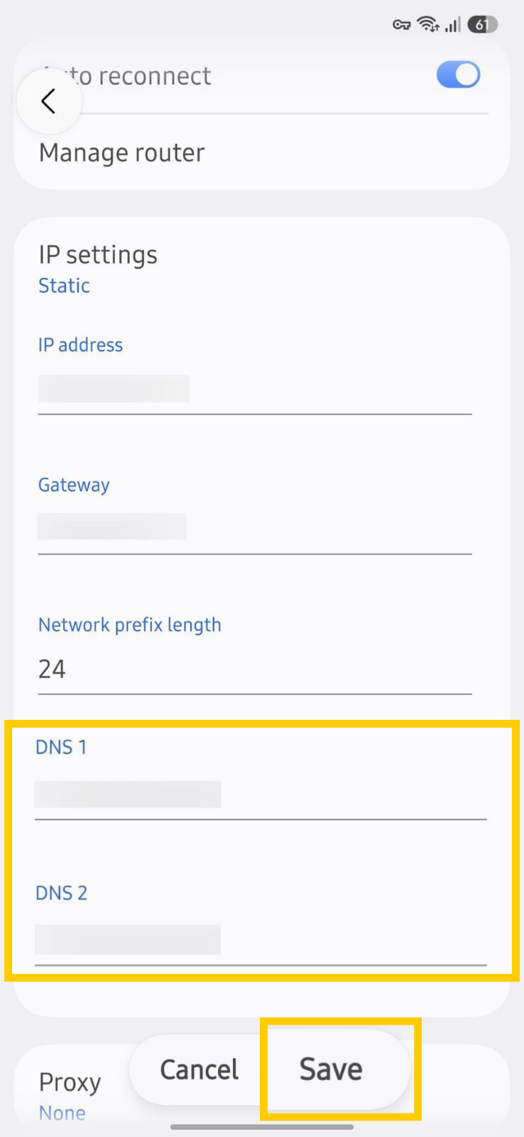 Using CyberGhost private DNS servers for Android Wi-Fi.