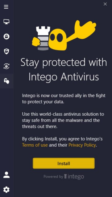 CyberGhost Begrüßungsbildschirm für das Antivirenprogramm.