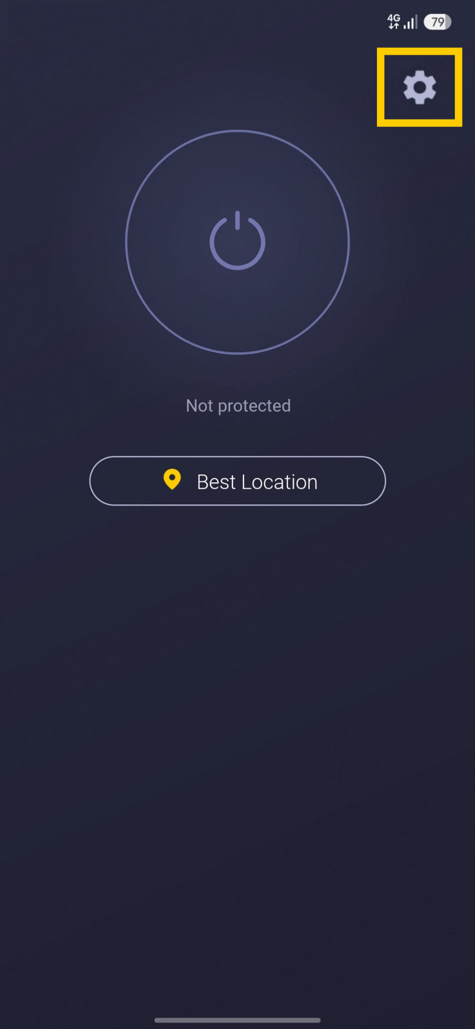 Navigation dans le menu des paramètres de CyberGhost VPN.