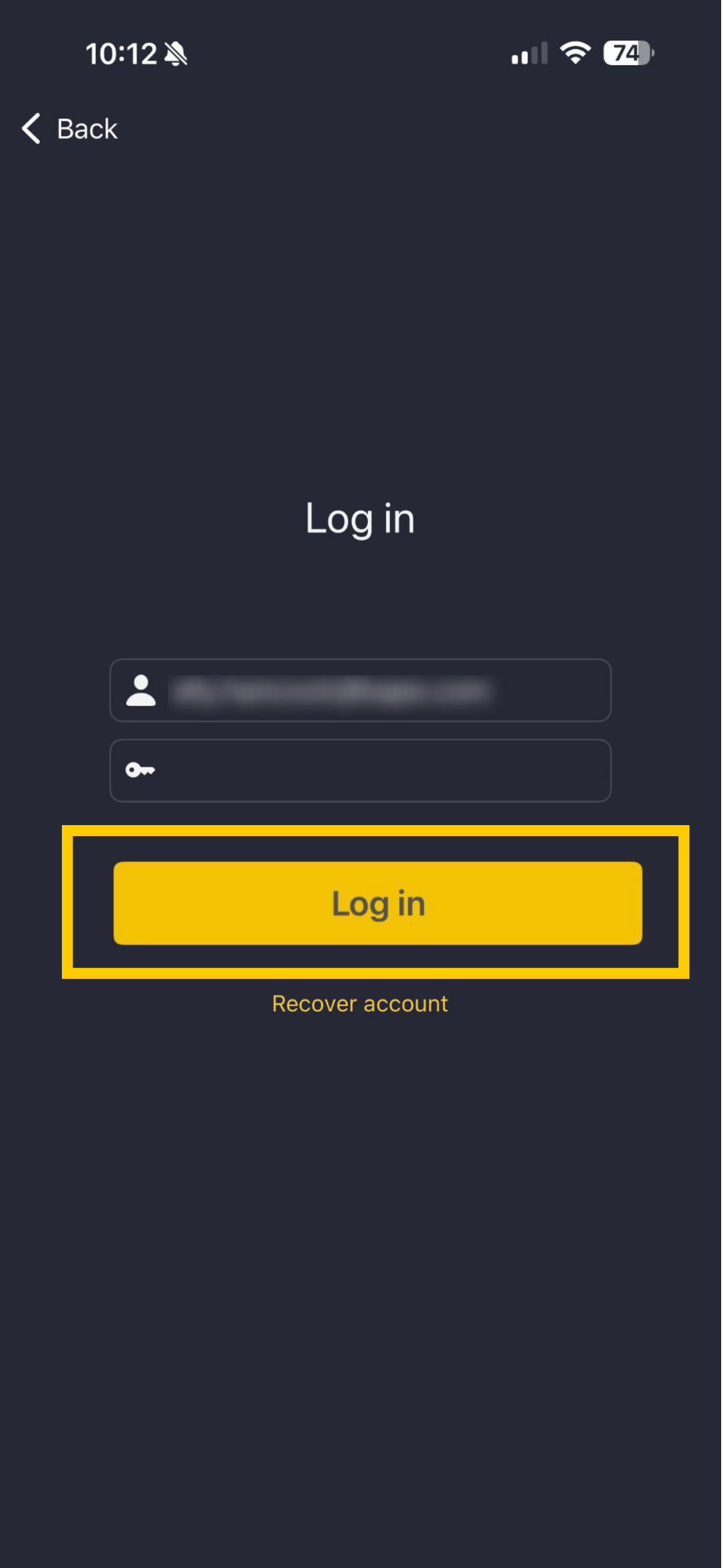 Écran de connexion de CyberGhost VPN.