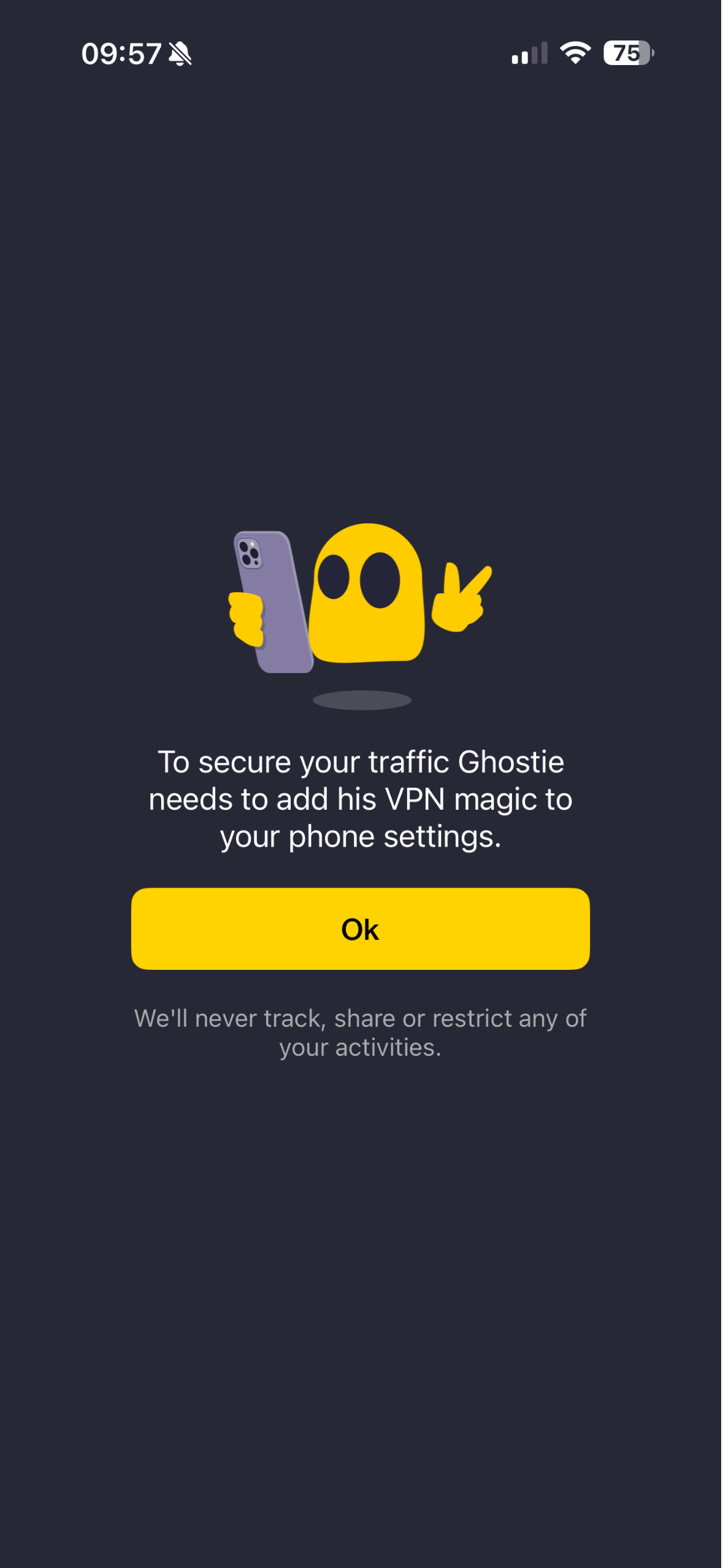 Écran de configuration de CyberGhost VPN.