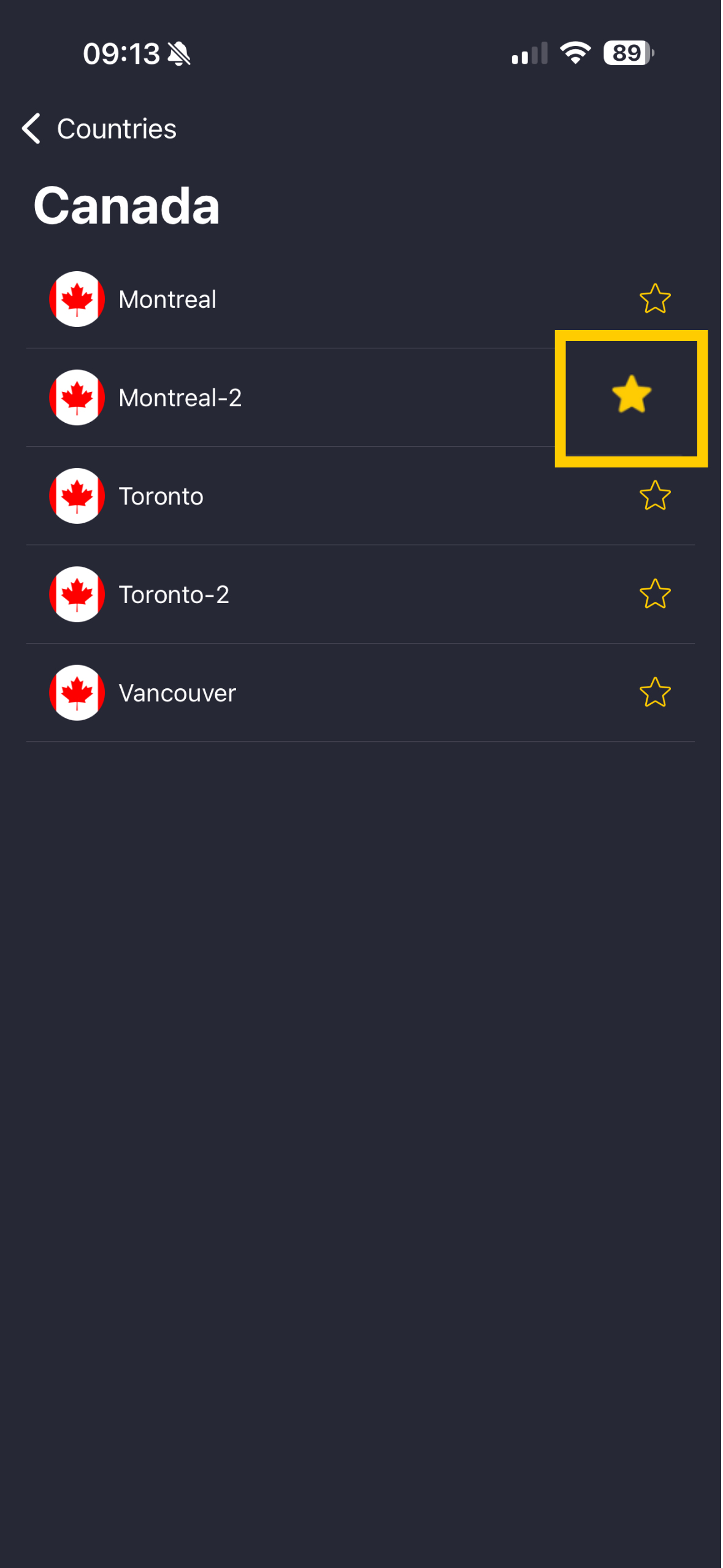 Liste des serveurs CyberGhost VPN avec la liste des serveurs par ville.