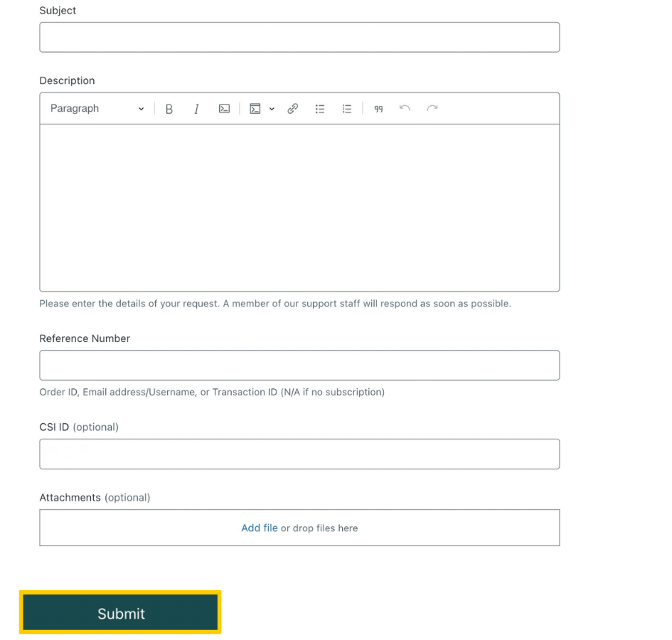 CyberGhost VPN feedback form showing the fields for submitting issue details