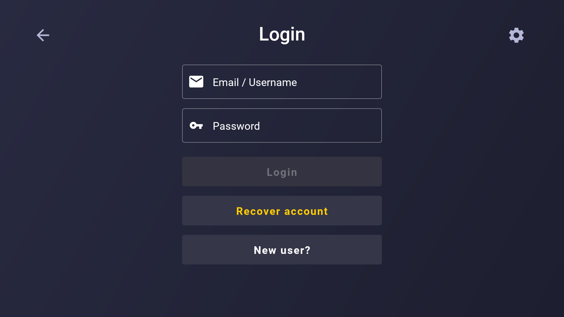 Anmeldebildschirm von CyberGhost mit der Option, E-Mail-Adresse und Passwort einzugeben oder das Konto wiederherzustellen