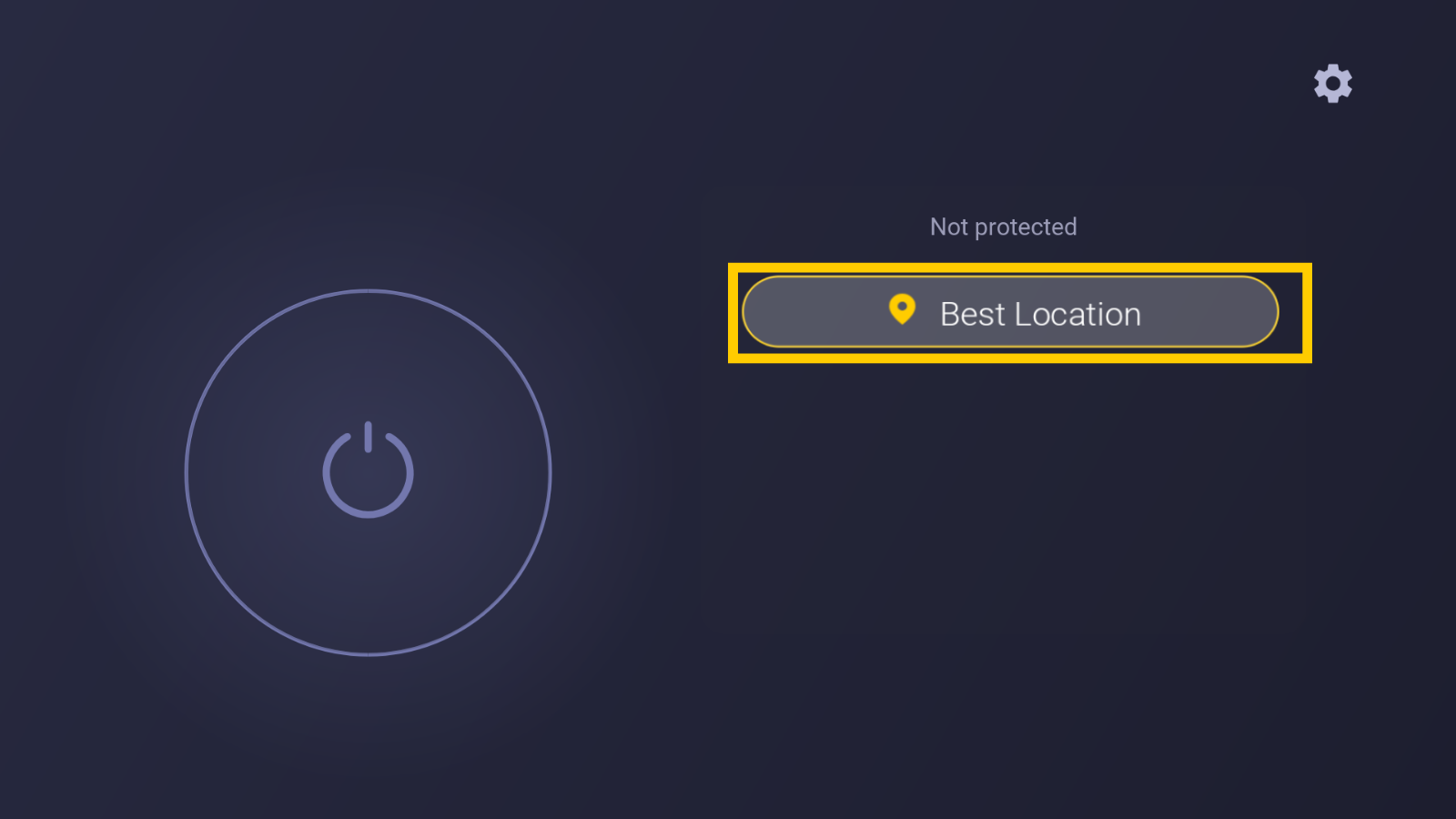 CyberGhost dashboard showing Best Location selected while the VPN is disconnected