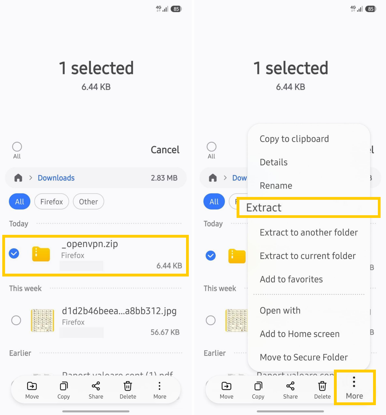 Extraire des fichiers d'une archive ZIP sur Android.