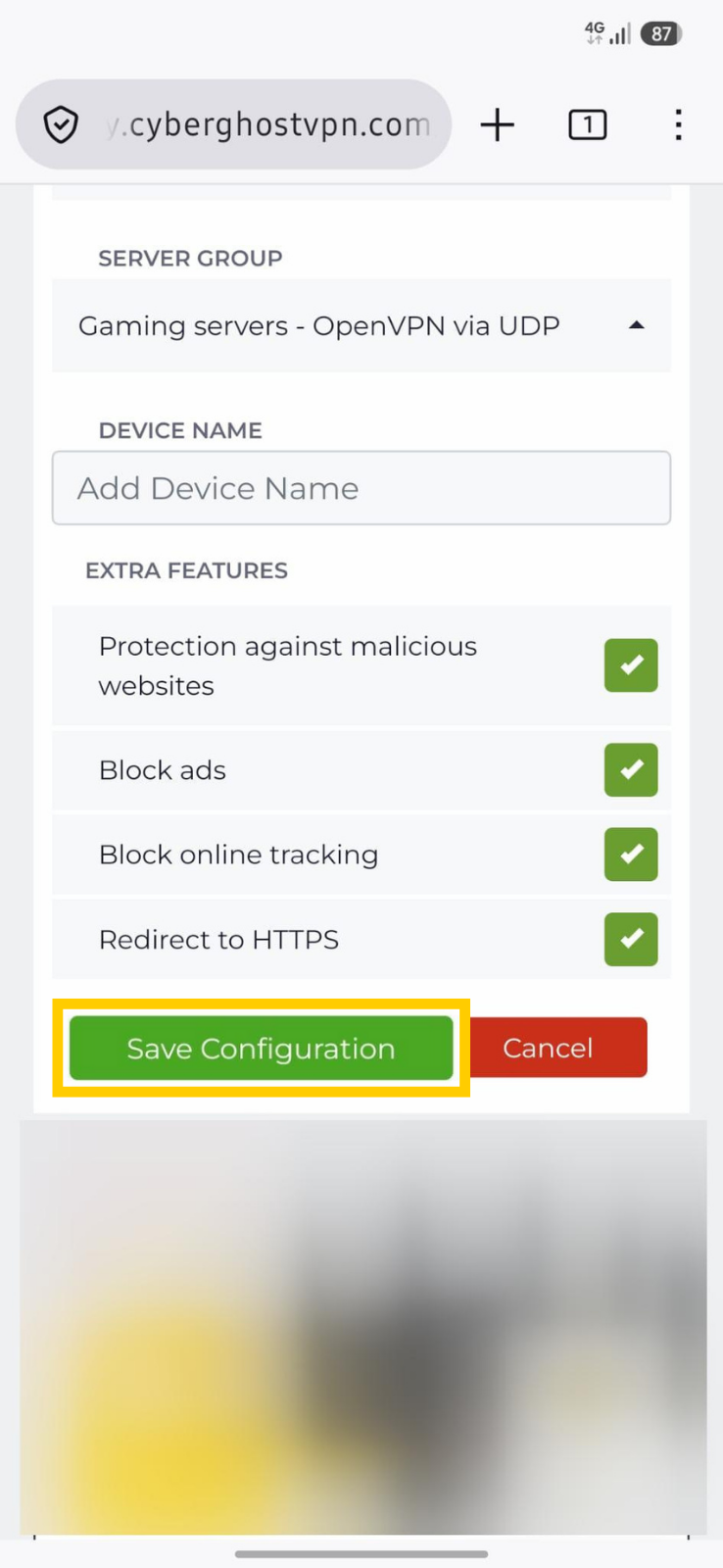 Enregistrement des nouvelles configurations de client OpenVPN.