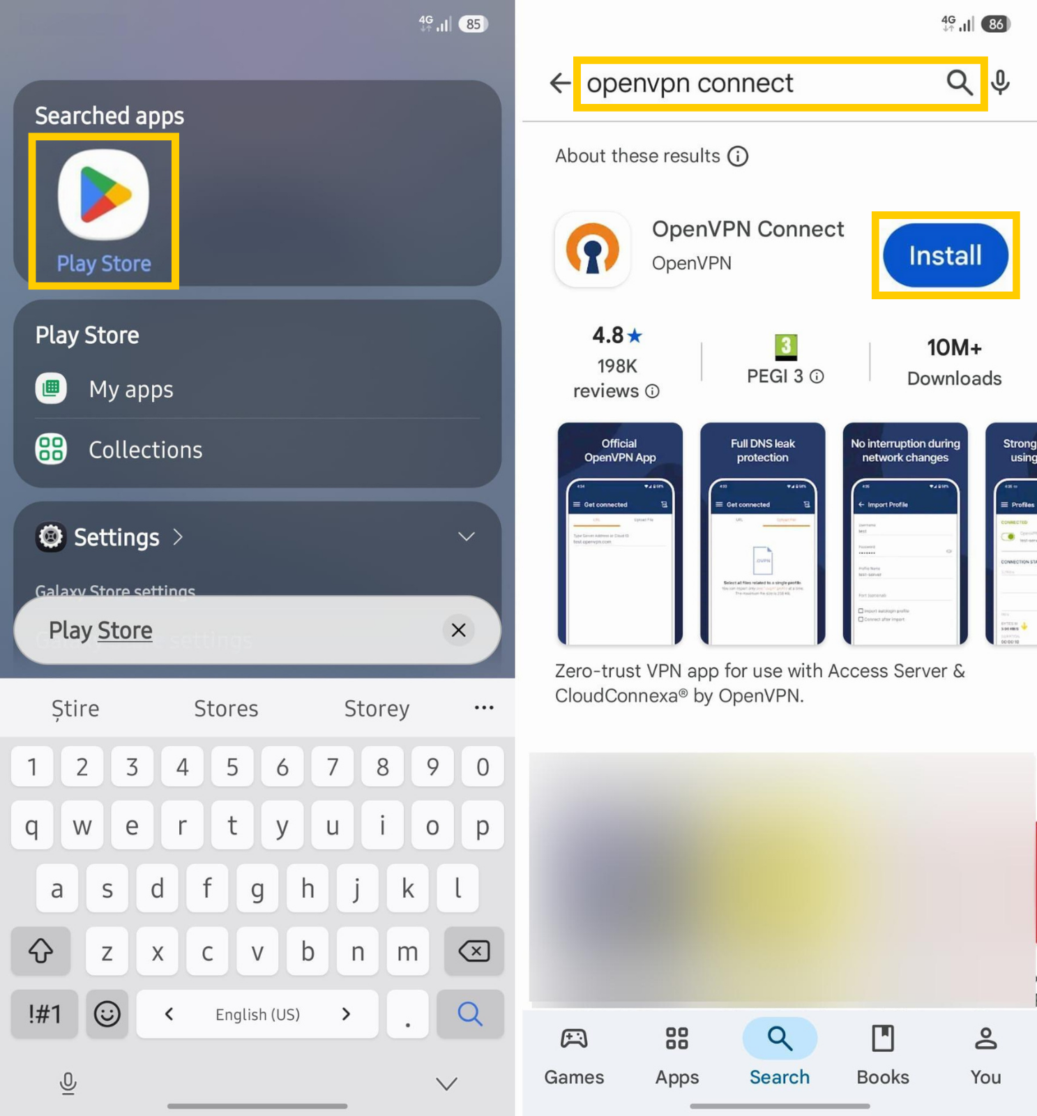 Comment installer OpenVPN Connect sur les appareils Android. 