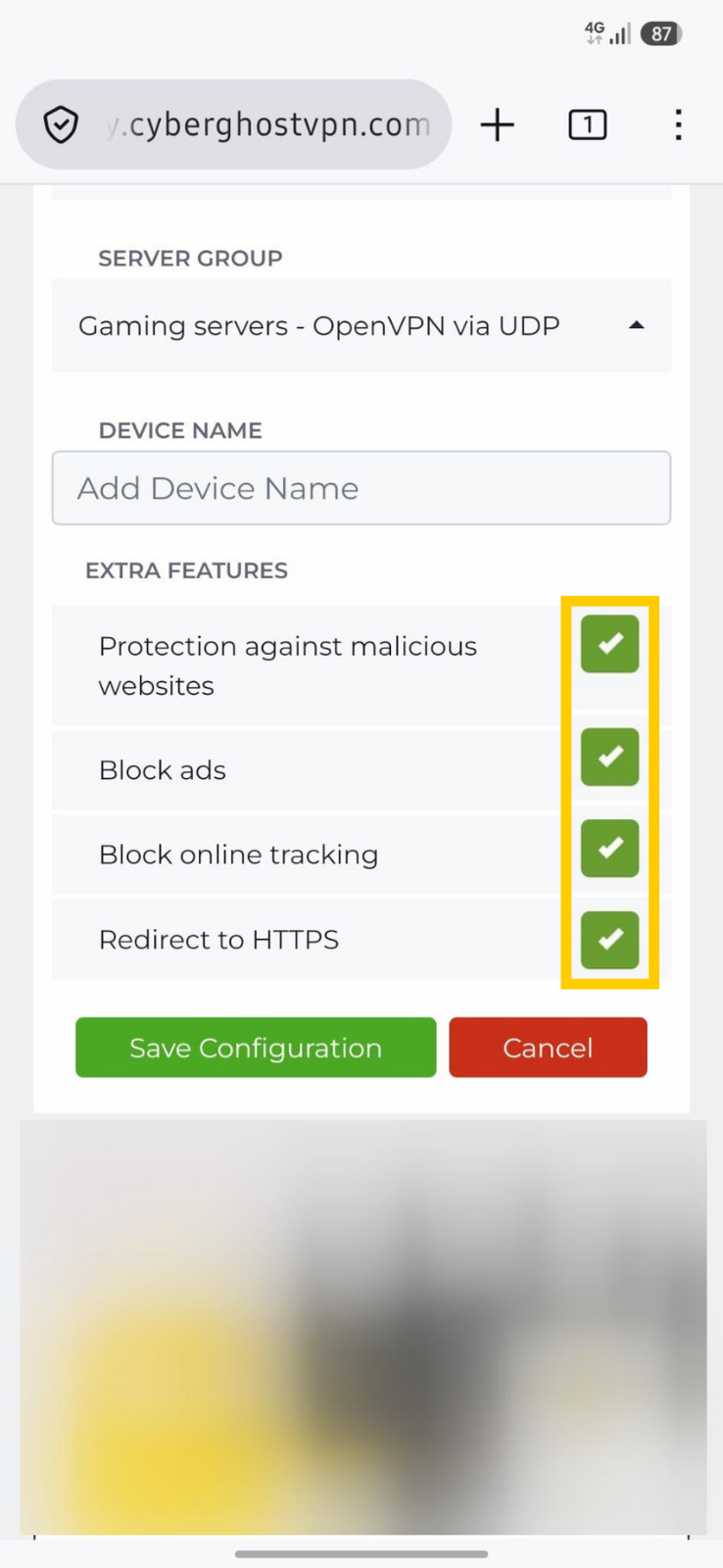 Zusätzliche Sicherheitsoptionen für OpenVPN-Clients.