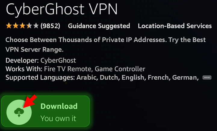 How to Install & Use CyberGhost VPN with  Fire TV Stick